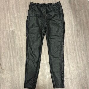 Badgley Mischka Black Faux Leather Leggings